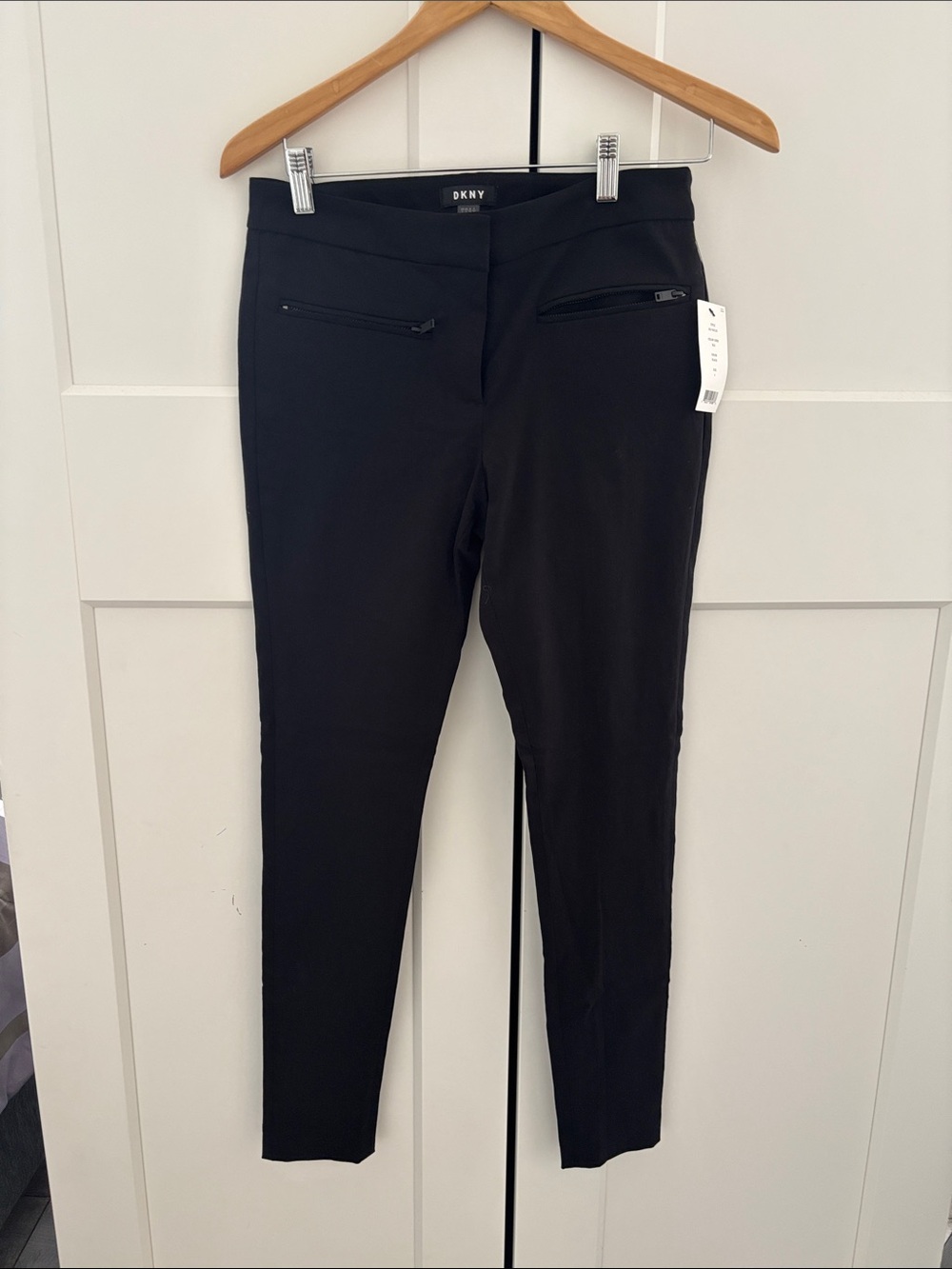 DKNY Black Skinny Zip-Pocket Pants